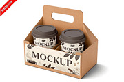 Coffee Cup Carrier Studio Mockup PSD, a Cups & Container Mockup by Bruno's Shop (Thumbnail 1 of 3)