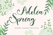 Adelia Spring, a Handwritten Font by Yoga Letter (Thumbnail 1 of 6)