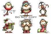 Whimsical Fluffy Christmas Birds, an Illustration by Craft Nest (Thumbnail 6 of 9)