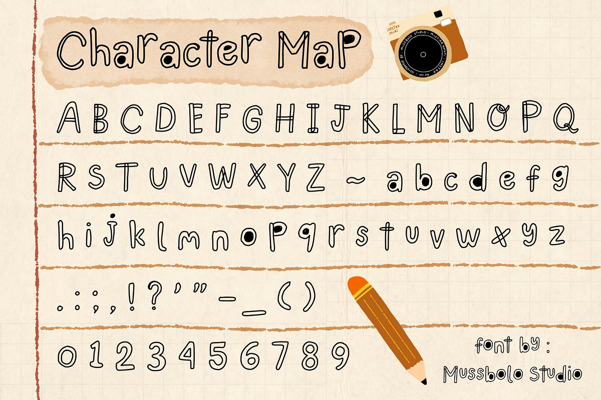 Journaling Doodle font, a Handwritten Font by Mussbolo Studio (Photo 2 of 3)