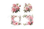 Watercolor Pink Rose Clipart, a Decorative Illustration by HoneyBunnyDigital (Thumbnail 6 of 7)