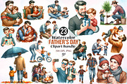 Watercolor Father's Day Clipart PNG, a Seasonal Illustration by Canvas Craft (Thumbnail 1 of 3)