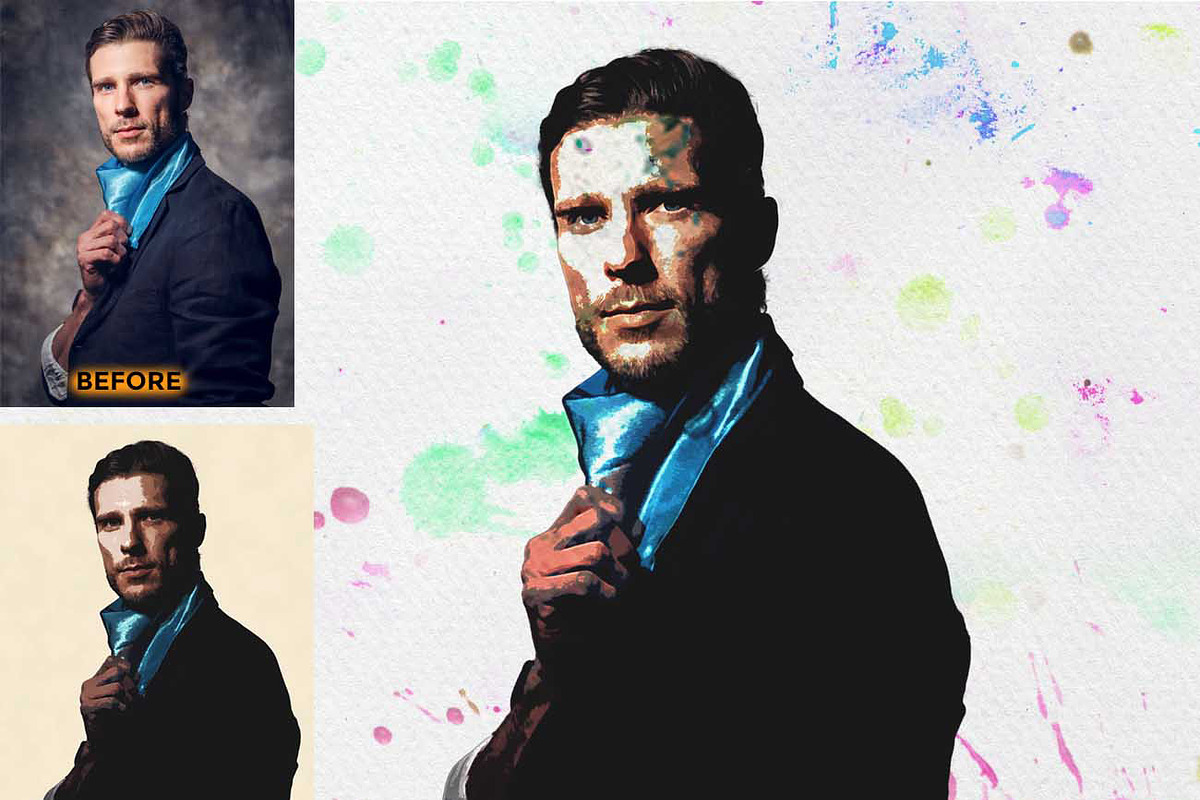 VECTOR WATERCOLOR ART FX, an Action Add-On by Studio Retouch (Photo 10 of 10)