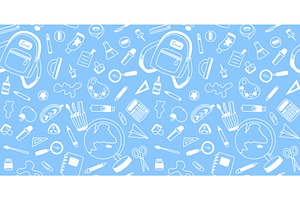 Seamless pattern of stationery and, an Education Illustration by Tati_Kli