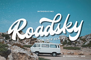 Roadsky Vintage Script, a Script Font by Fikry Alfatih (Thumbnail 1 of 9)