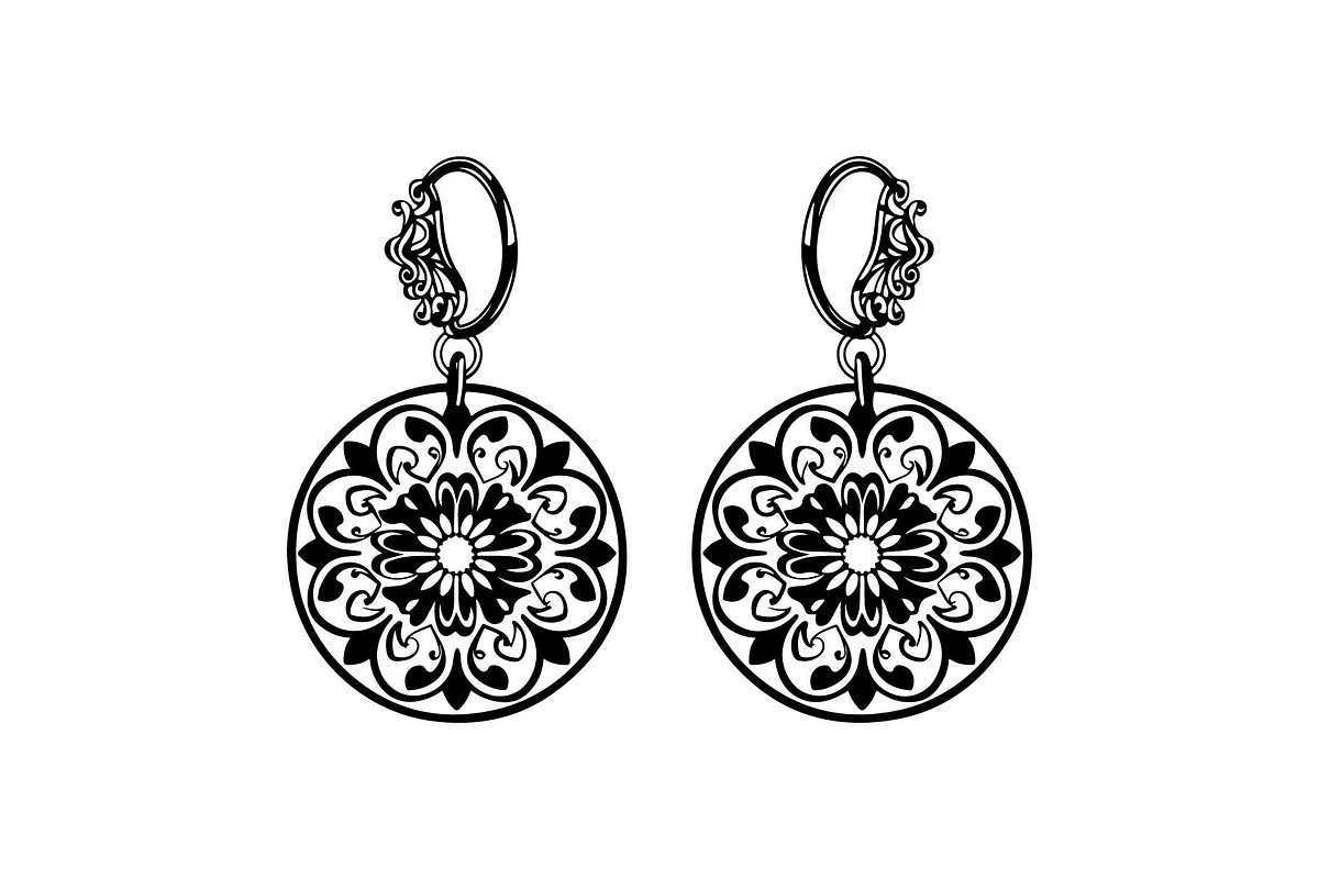 Teardrop Filigree Earrings SVG, an Object Graphic by jahid234 (Photo 2 of 13)