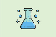 conical laboratory chemistry, a Solid Icon by REIKYDEWANSASONGKO (Thumbnail 1 of 2)
