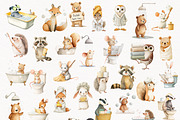 Cute Bath time Clipart- Woodland PNG, an Animal Illustration by PaintPixelCo (Thumbnail 7 of 14)