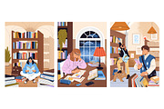 People with books in public library, a Person Illustration by PaperTrident (Thumbnail 1 of 4)