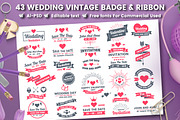 43 WEDDING VINTAGE BADGE & RIBBON, an Invitation Template by Toonsteb (Thumbnail 12 of 14)