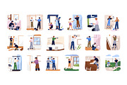 Workers repair houses set, a Person Illustration by PaperTrident (Thumbnail 1 of 19)