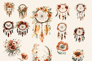 TERRACOTTA WEDDING FLORAL CLIPART