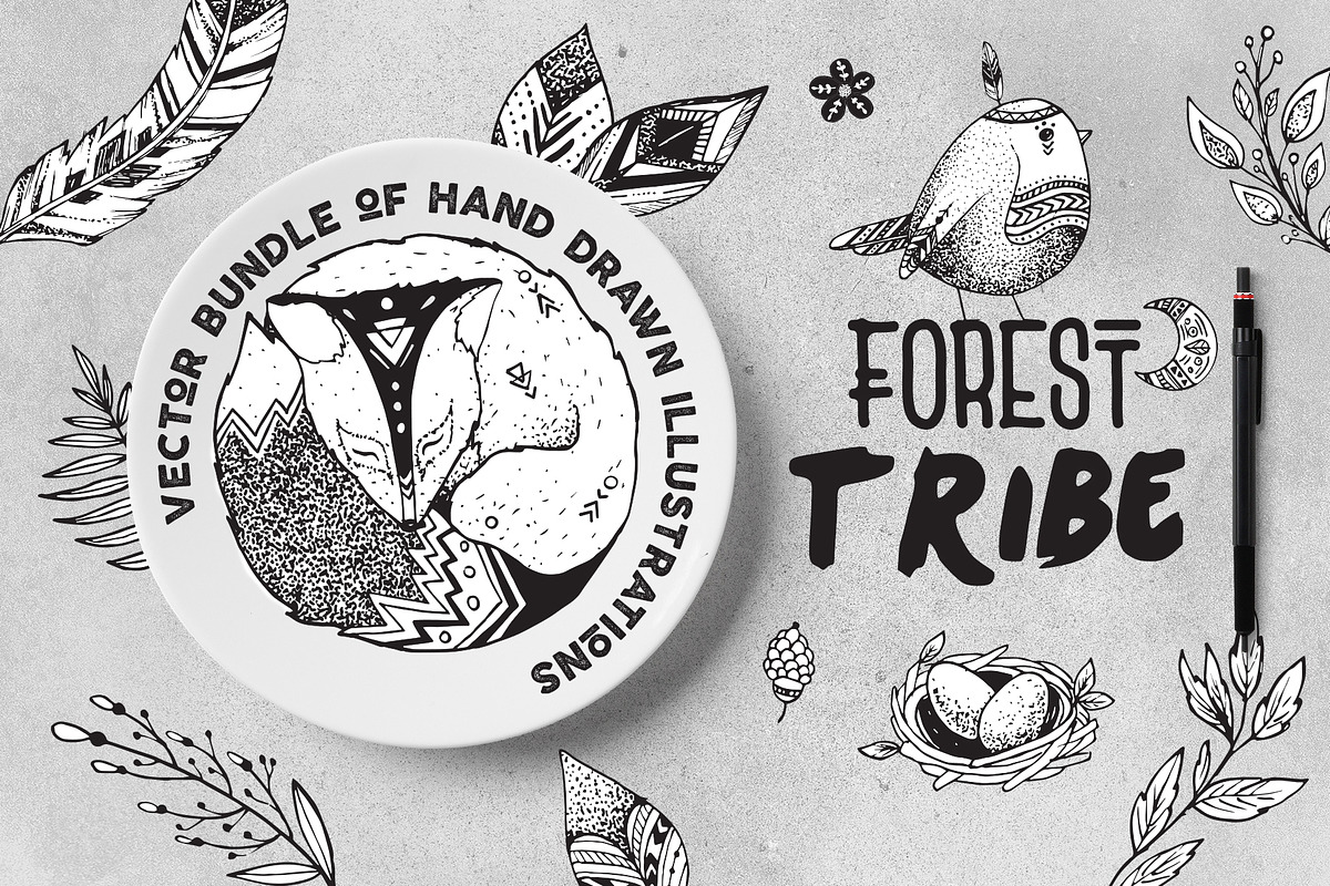 Vector Bundle Forest Tribe, an Animal Illustration by SoNice (Photo 1 of 6)