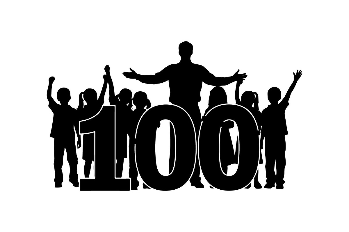 100 Days of School Silhouette Bundle, an Object Graphic by jahid234 (Photo 6 of 6)