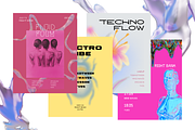 Instagram techno templates, a Social Media Template by Roomoftemplates (Thumbnail 2 of 5)