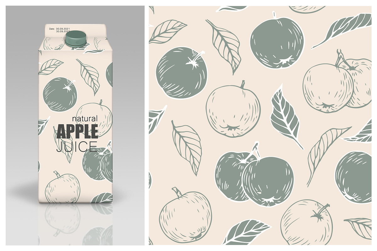 Apple blossom & fruit. Vector set, a Decorative Illustration by ON_lineart_store (Photo 8 of 12)