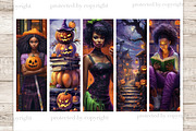 Printable Halloween Bookmarks, a Person Illustration by GlamArtZhanna (Thumbnail 3 of 3)