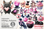 Cute Witchy Autumn Clipart PNG, an Illustration by Dream Creation (Thumbnail 1 of 7)