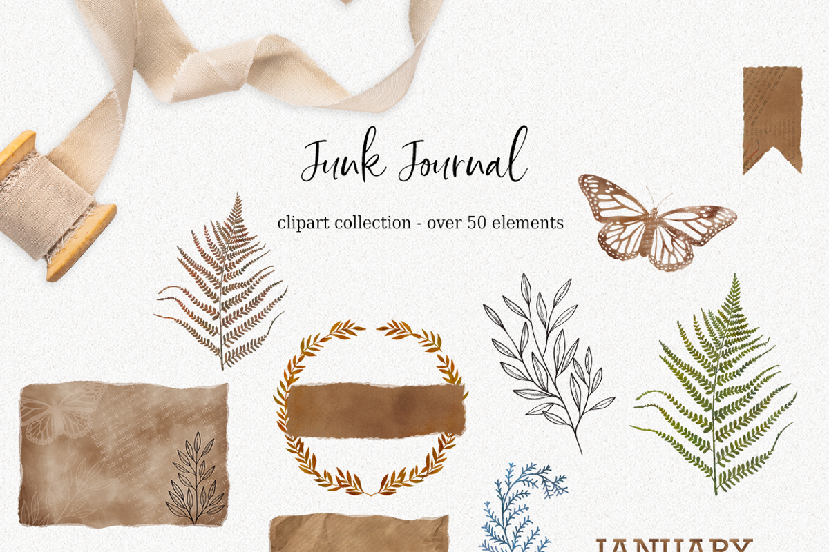 Junk Journal Kraft Paper clipart, an Illustration by Oh Mia Studio (Photo 3 of 3)