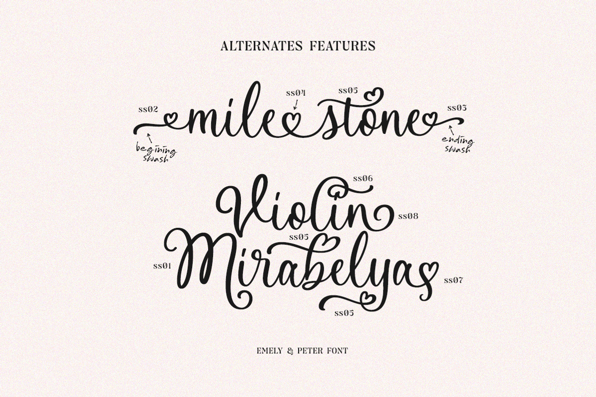 Emely and Peter - Lovely Script, a Script Font by Letterhend Studio (Photo 10 of 11)