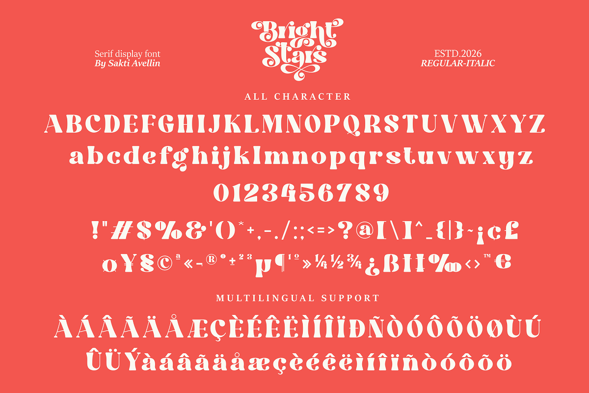 Bright Stars - A Serif Display, a Serif Font by SaktiAvellin (Photo 6 of 13)