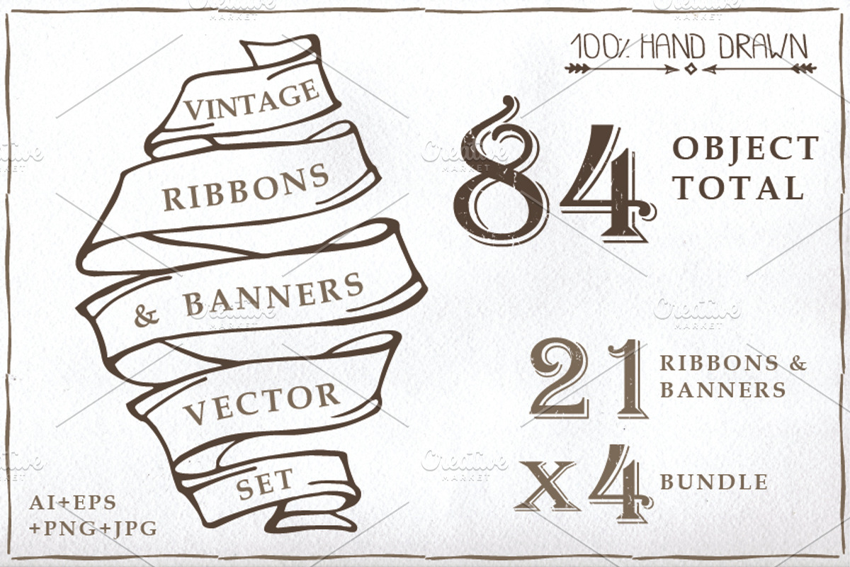 Old ribbon & banner set 01, an Object Graphic by Tatianakost49 (Photo 1 of 5)