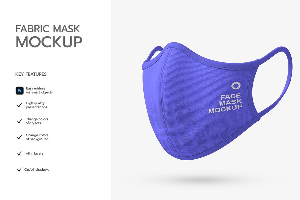 Fabric Face Mask Mockup Template, a Mask Mockup by graphypix (Photo 2 of 4)
