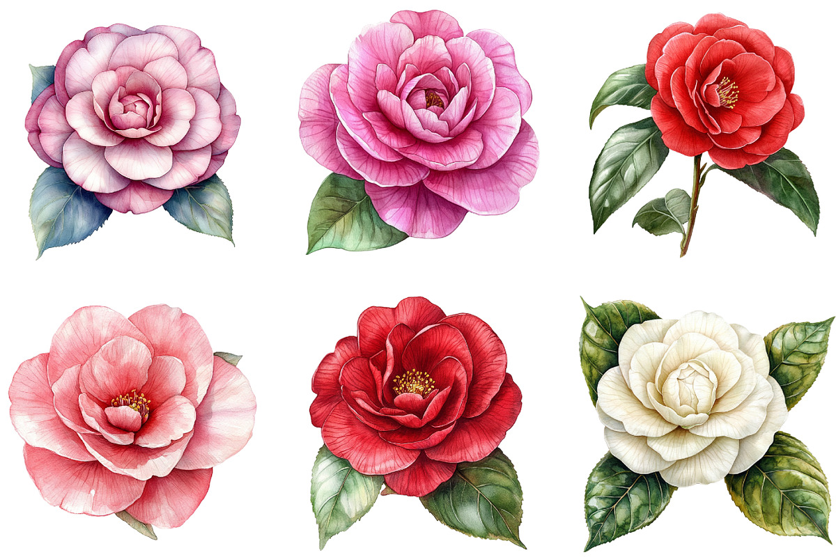 Camellia Flower Bloom PNG Clipart, an Illustration by DreamArtGraphic (Photo 5 of 5)