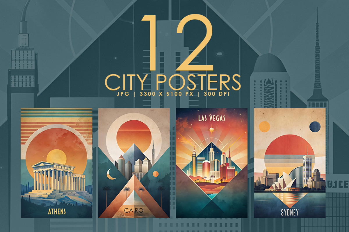 City Posters - 01, a Decorative Illustration by Digital Art Creations (Photo 4 of 8)