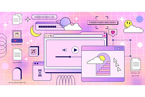Retro browser computer window in 90s, a Texture Graphic by Simple Patterns