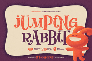 Jumping Rabbit - Funny Font, a Slab Serif Font by Gleb Guralnyk