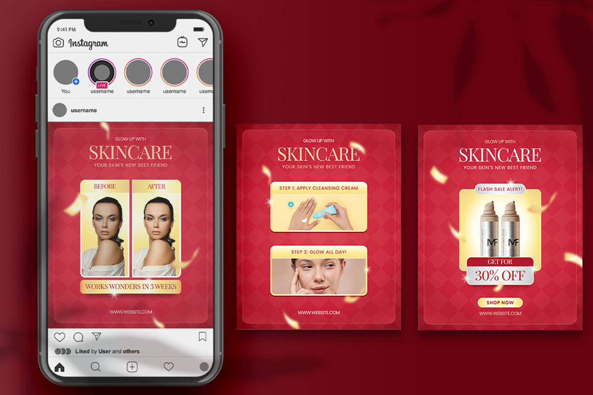 Cosmetic Sale Instagram Post & Canva, a Social Media Template by Lettha-Studio (Photo 2 of 4)