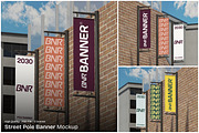 Street Pole Banner Mockup, an Advertising Mockup by Unerispace (Thumbnail 1 of 5)