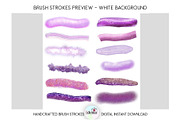 Glitter Lavender Brush Strokes PNGs, a Decorative Illustration by EdeniaArtStudio (Thumbnail 2 of 7)