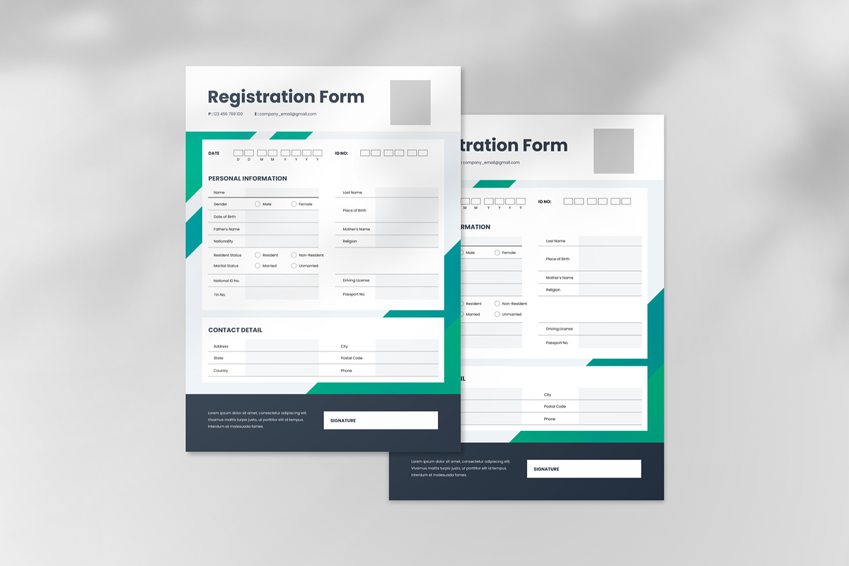 Modern Registration Form, a Flyer Template by SquidPixey (Photo 5 of 6)