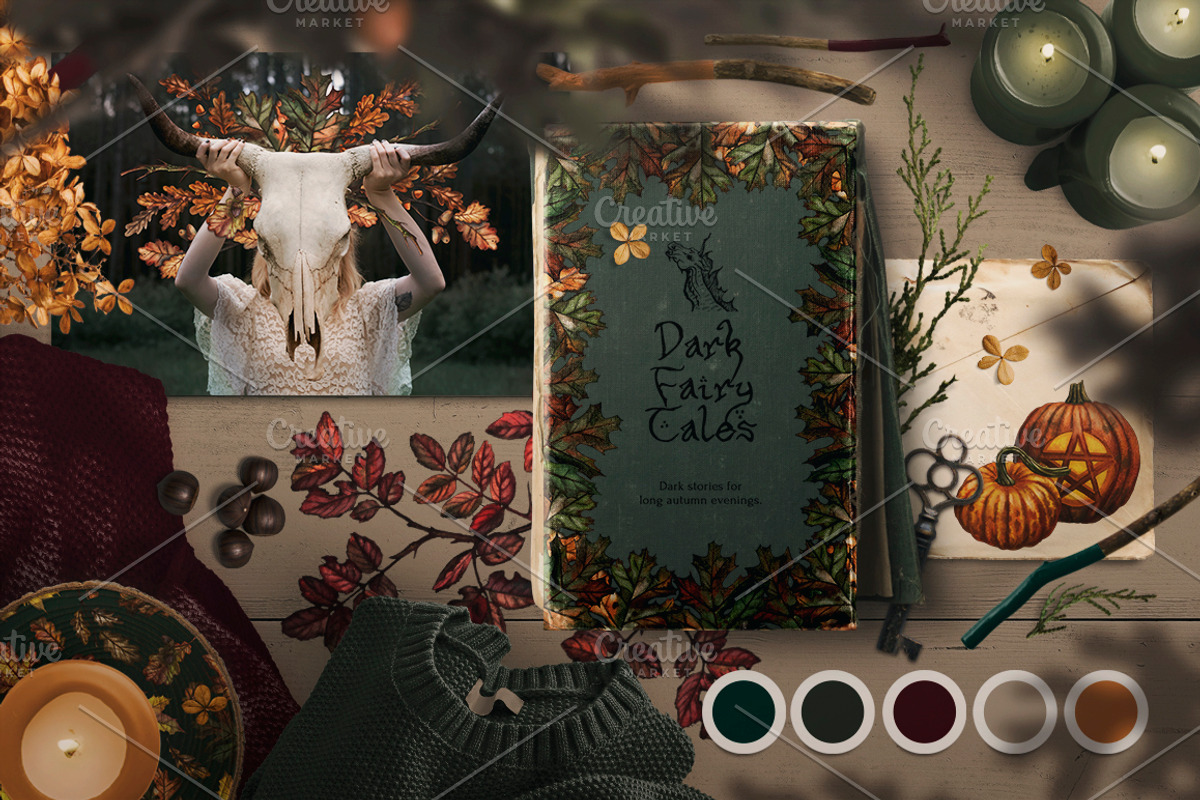 Blessed Samhain Watercolor Set, an Animal Illustration by Fluffy Unicorn (Photo 2 of 14)