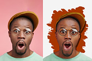 Cartoon funny face vector art effect, an Action Add-On by Shovajit (Thumbnail 9 of 10)