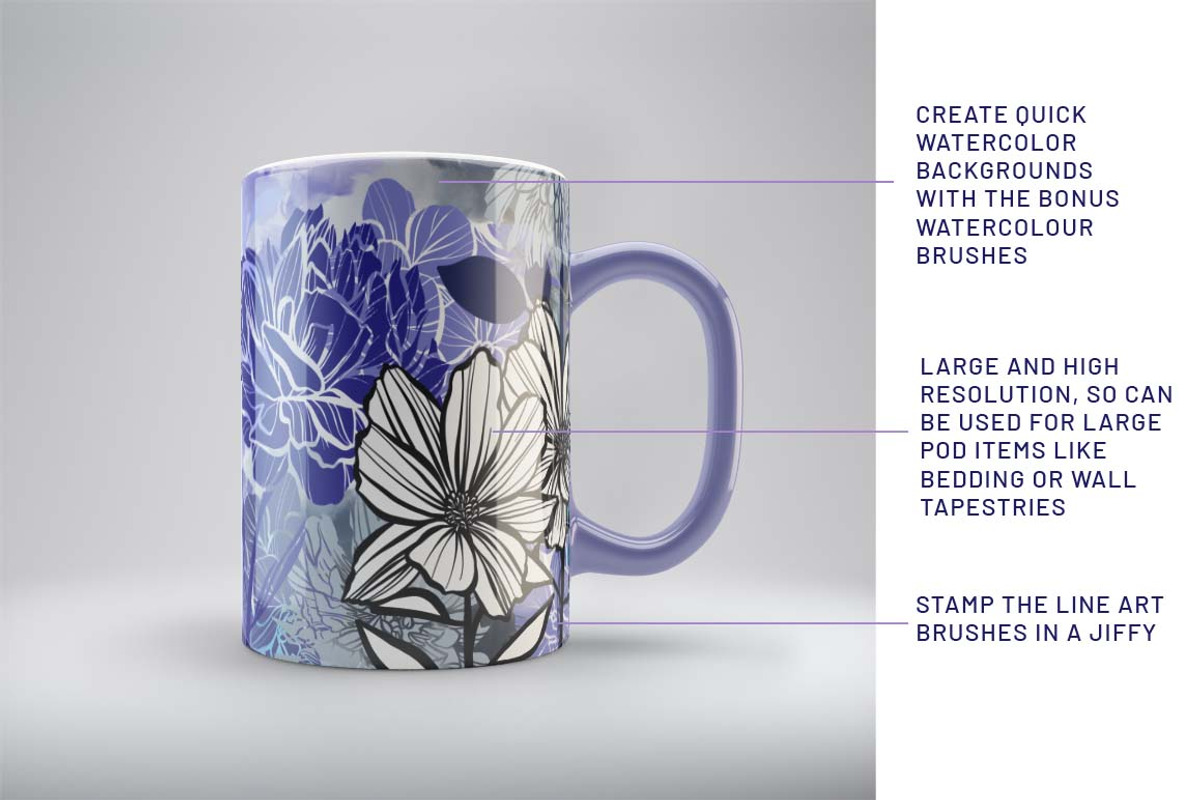 Floral Procreate Brush Stamps 12, a Brushes & More by DeloresArt (Photo 3 of 13)