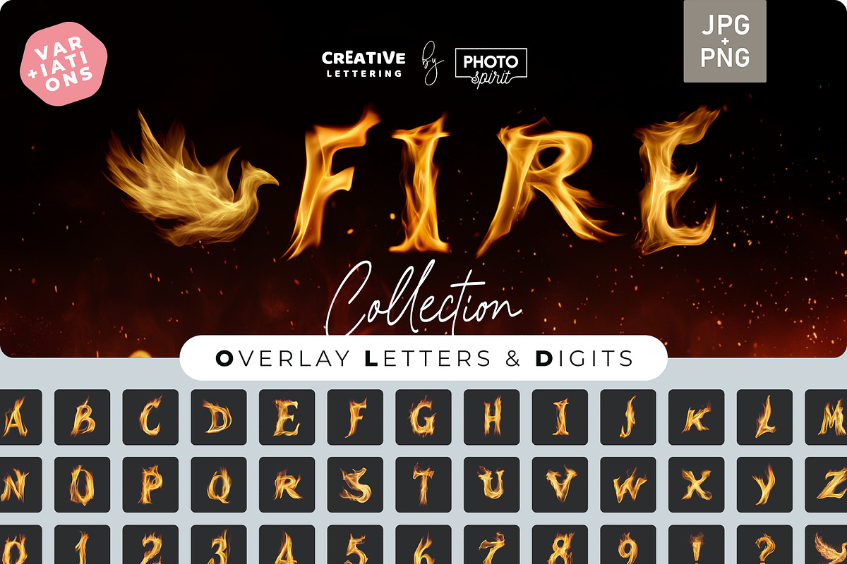 Fire Subtle Flame Letters Overlays, a Symbol Font by PhotoSpirit (Photo 1 of 8)