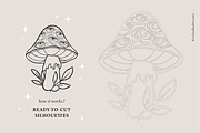 Mushrooms and skulls silhouette cutt, an Illustration by Siriliadka Dreams (Thumbnail 2 of 9)