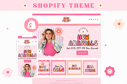 Pink Retro Shopify Store Template