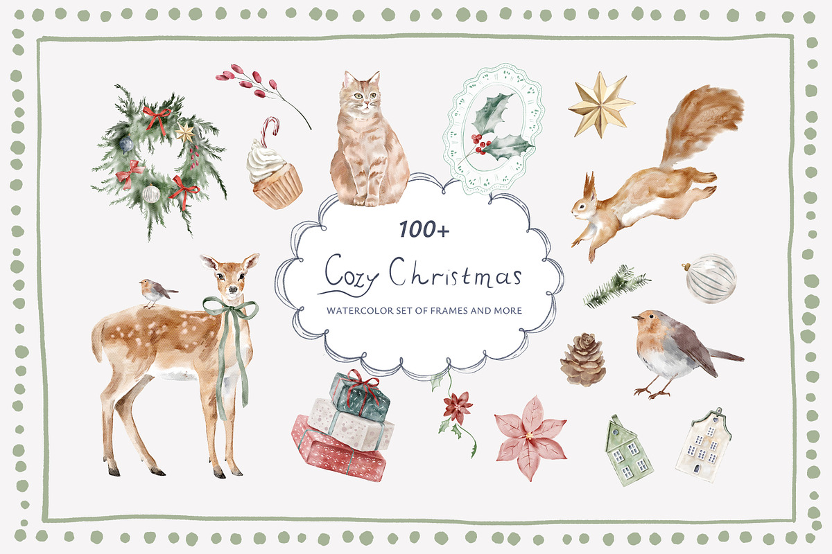 Cozy Christmas Watercolor Set, an Object Graphic by Watercolor_Ma (Photo 1 of 8)