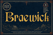 Braewick - Medieval Display Font, a Serif Font by PaperMoon (Thumbnail 1 of 14)