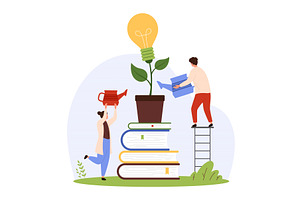 Creative idea development, education, a Person Illustration by Flashvector