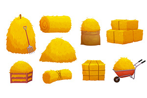 Farm hay and straw haystack, an Object Illustration by Vector Tradition