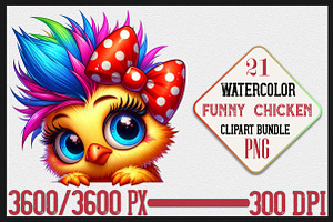 Funny Chicken PNG Clipart Bundle, a Seasonal Illustration by Craft Nest