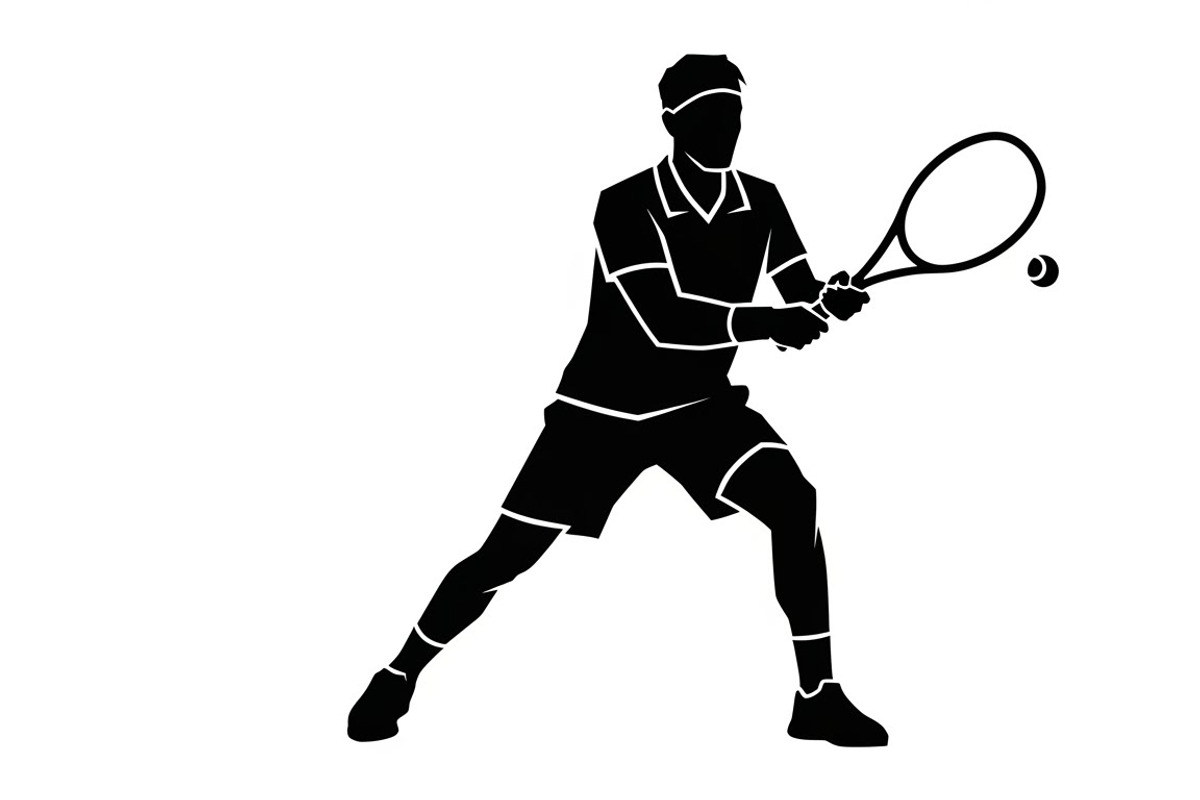 A dynamic Tennis Player Silhouettes, an Illustration by Amazin_art (Photo 22 of 31)