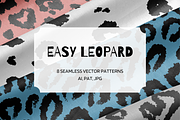 8 Leopard Seamless Patterns Vector, a Pattern Graphic by Kat Anti (Thumbnail 1 of 7)