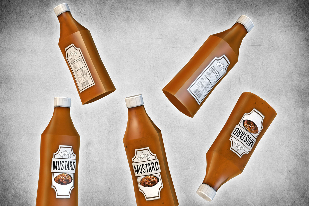 Mustard Bottle, a Food & Drink 3D Model by GamePoly (Photo 1 of 2)