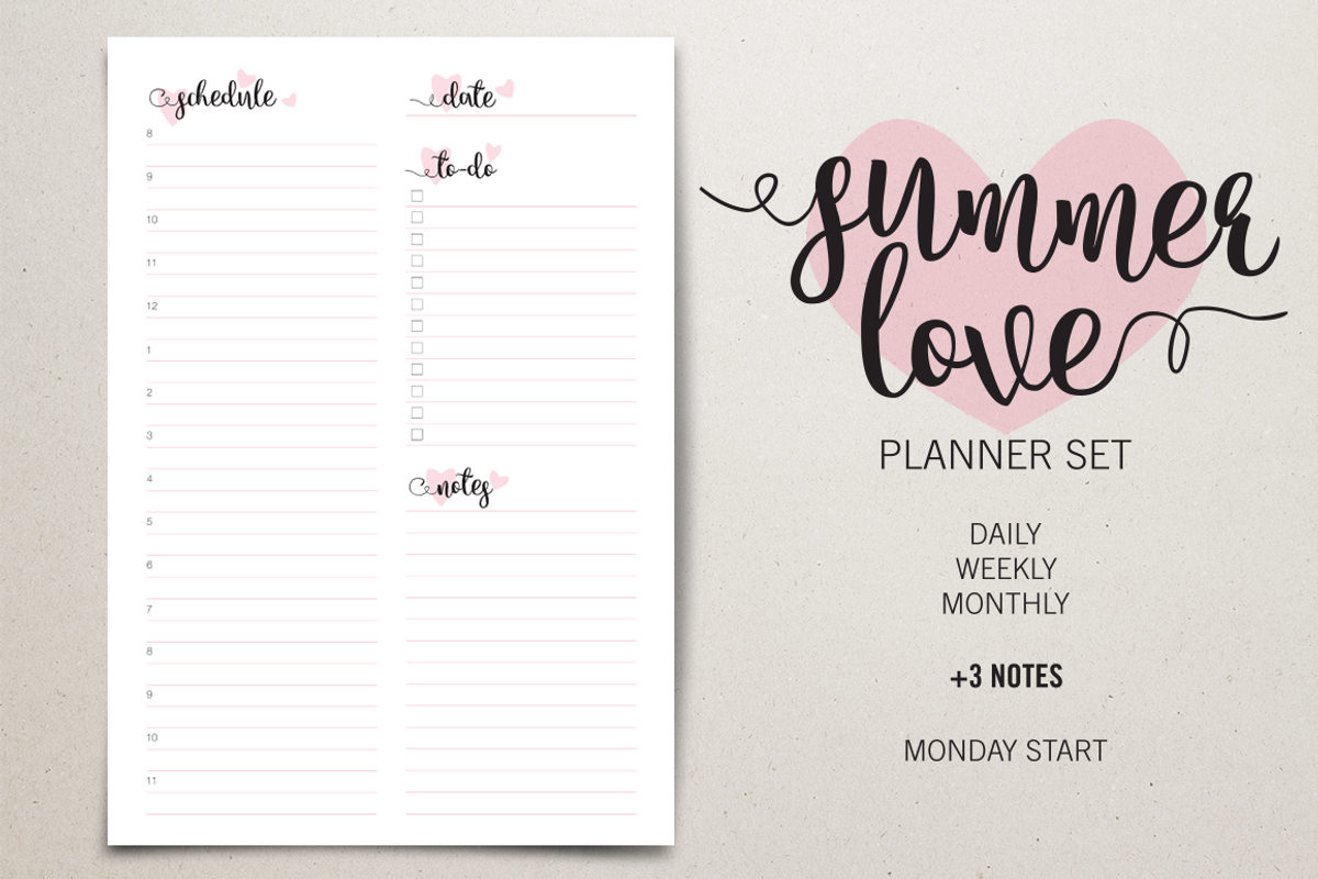 Planner Set - Summer Love, a Stationery Template by Lacy's Designs (Photo 1 of 3)
